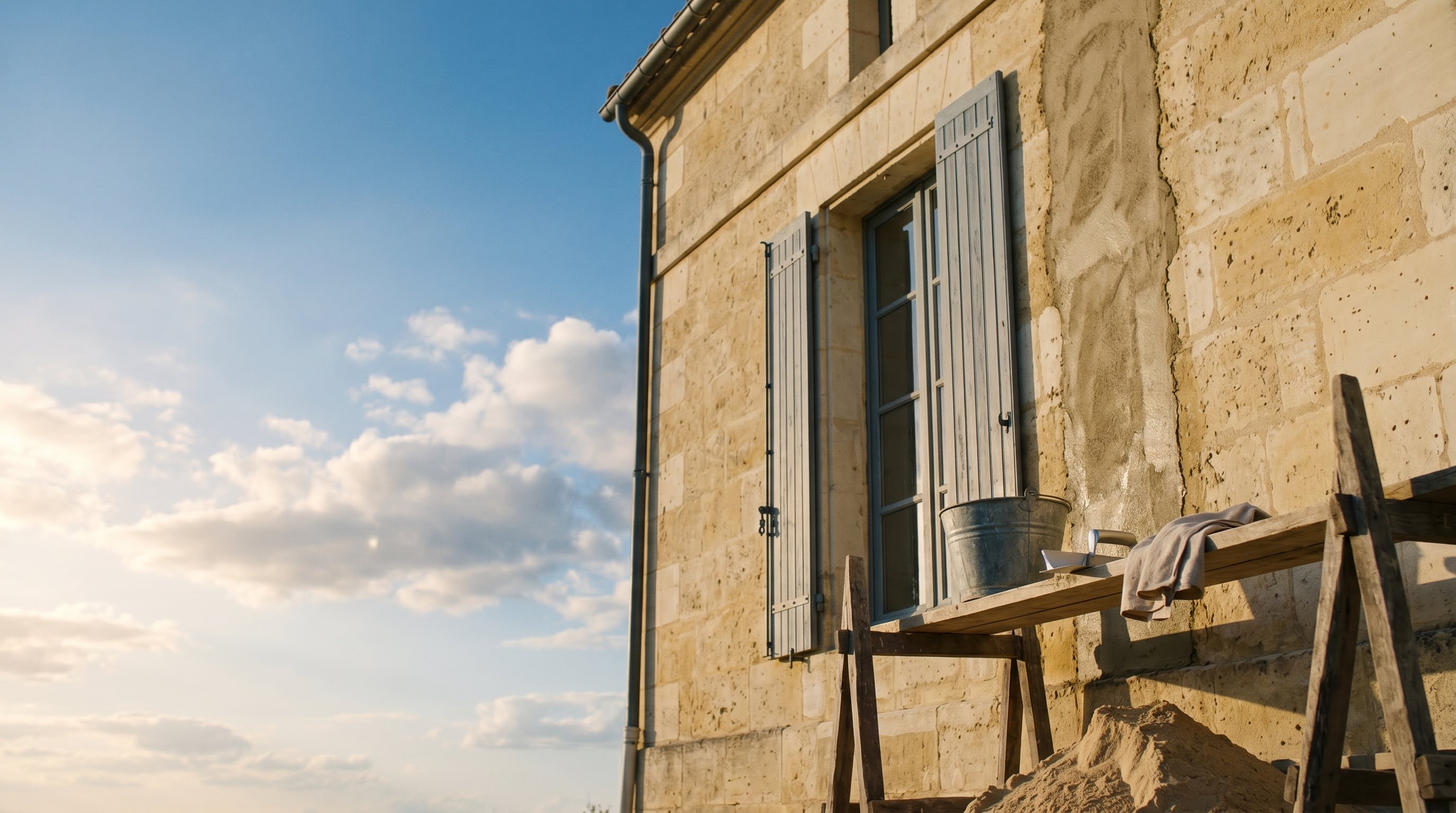 Rénovation de façade en pierre dans la Vienne